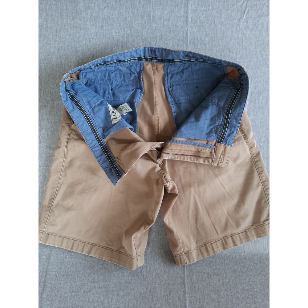 L.L.Bean Women 35W Standard Fit Outdoor Zip-Up Lined Brown Chino Short